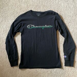 Champion Black Logo Long Sleeve